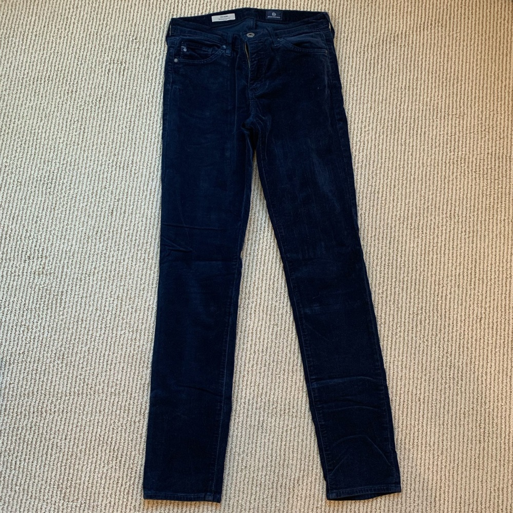 AG Jeans ‘The Prima’ mid-rise cigarette navy corduroy pants (size 26)